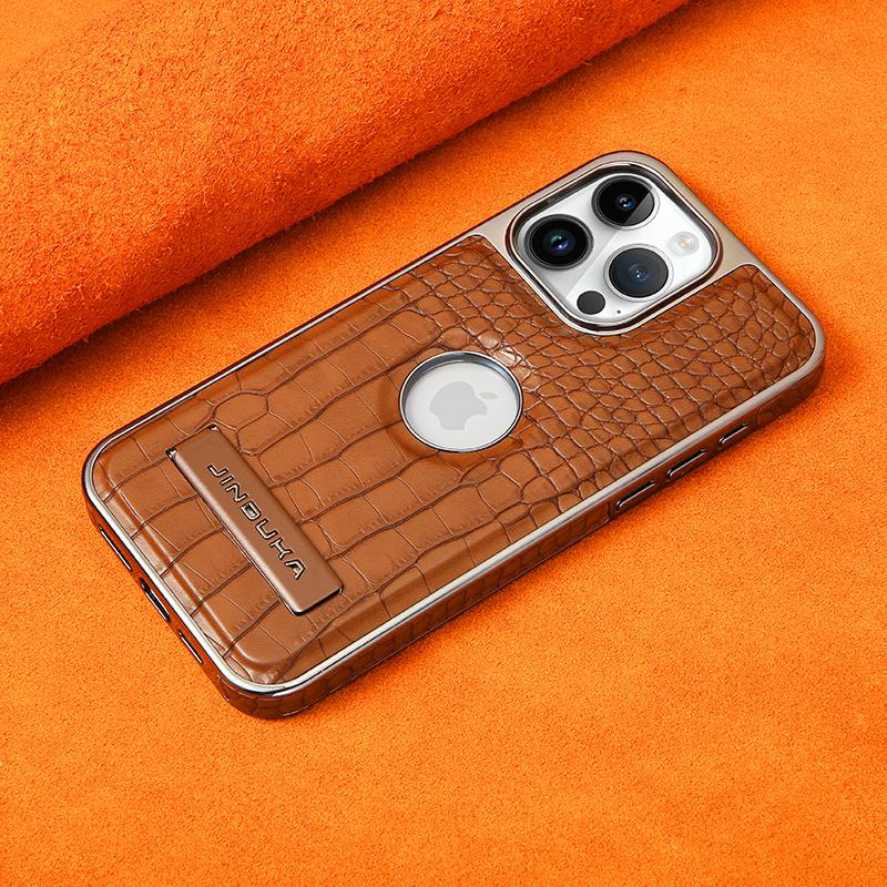 Crocodile skin magnetic charging for Apple 15promax phone case 12 stand iPhone