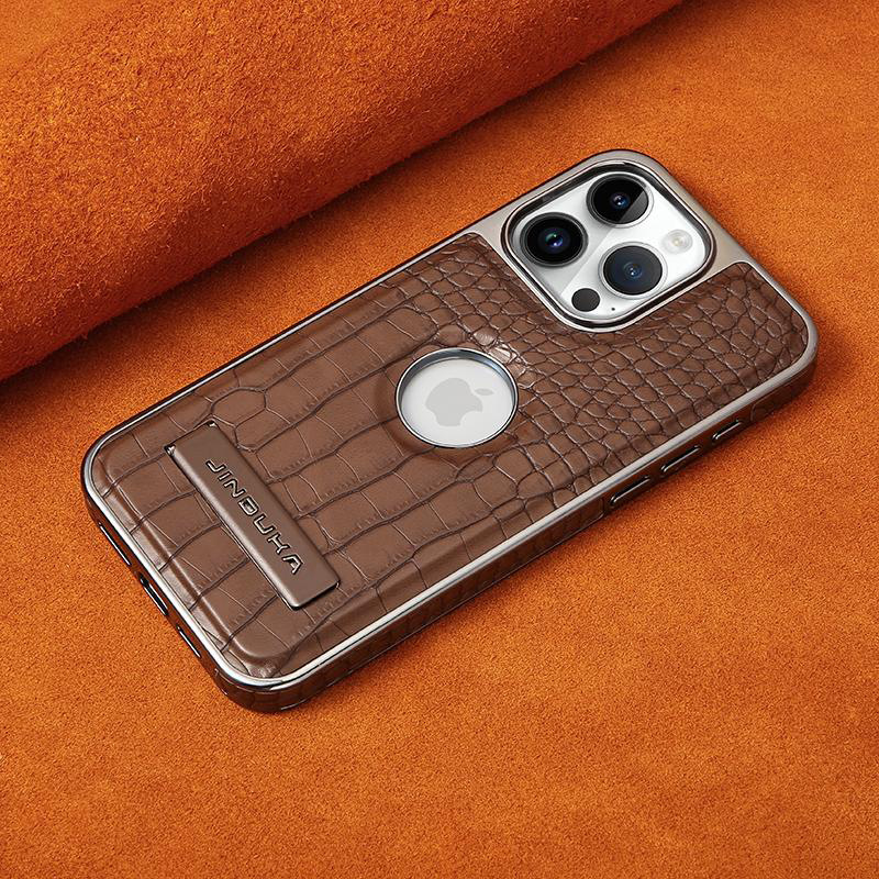 Crocodile skin magnetic charging for Apple 15promax phone case 12 stand iPhone