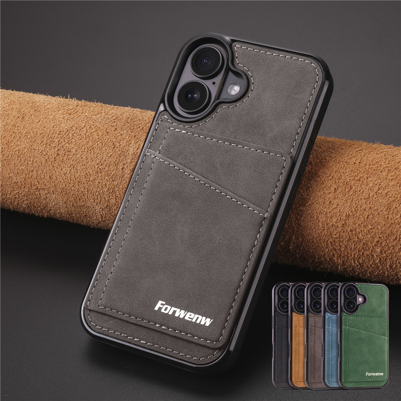 Luxury Leather Card Wallet Phone Cases for Apple iPhone