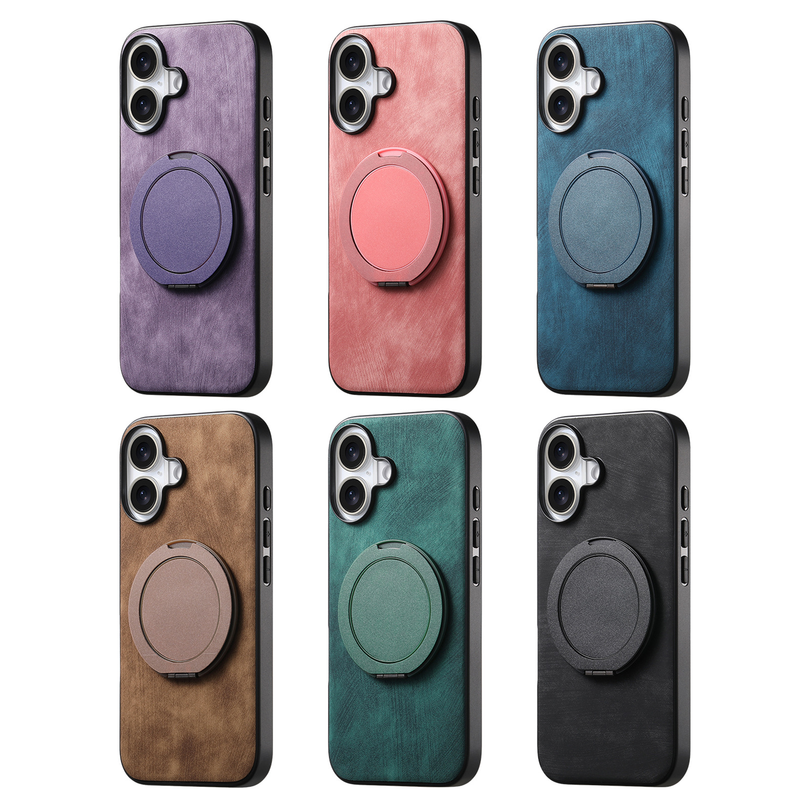 Luxury Leather Magnetic Kickstand Phone Case for Apple iPhone