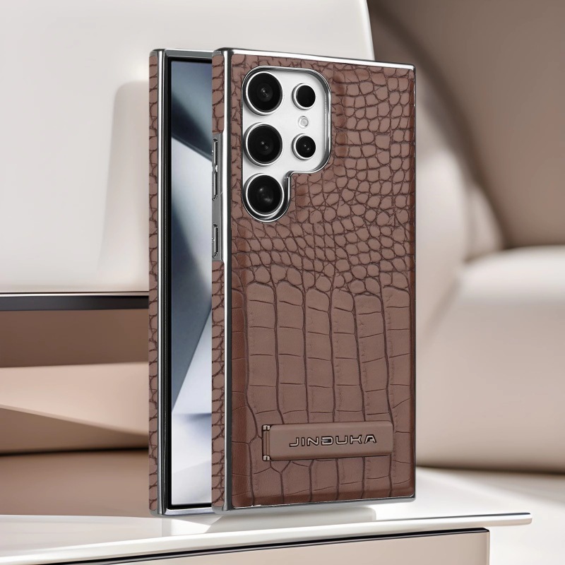 Luxury Leather Business Magsafe Bracket Phone Case for Samsung