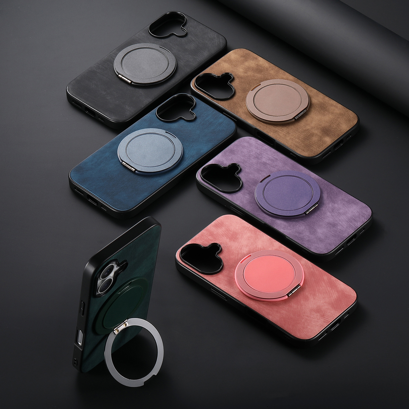 Luxury Leather Magnetic Kickstand Phone Case for Apple iPhone