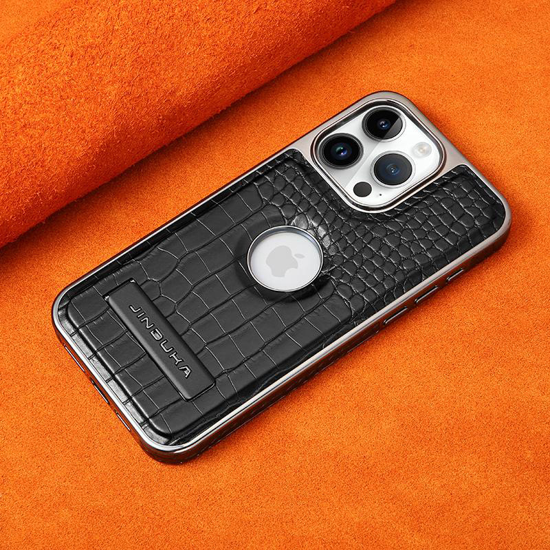 Crocodile skin magnetic charging for Apple 15promax phone case 12 stand iPhone