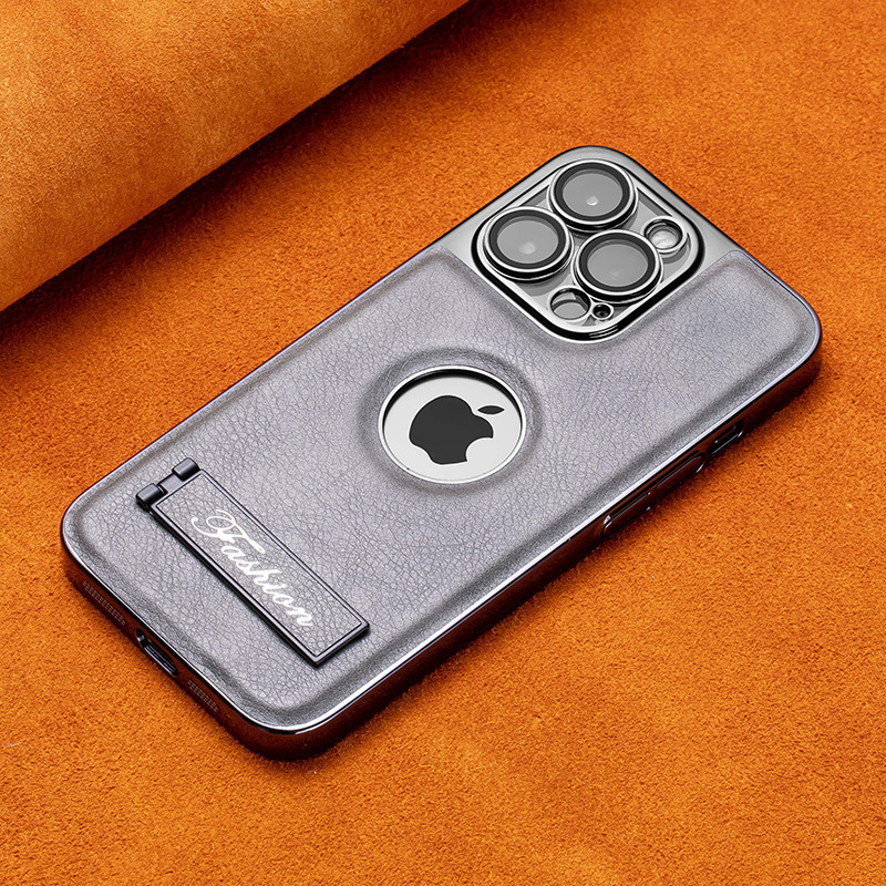 Luxury Business Leather Bracket Phone Case