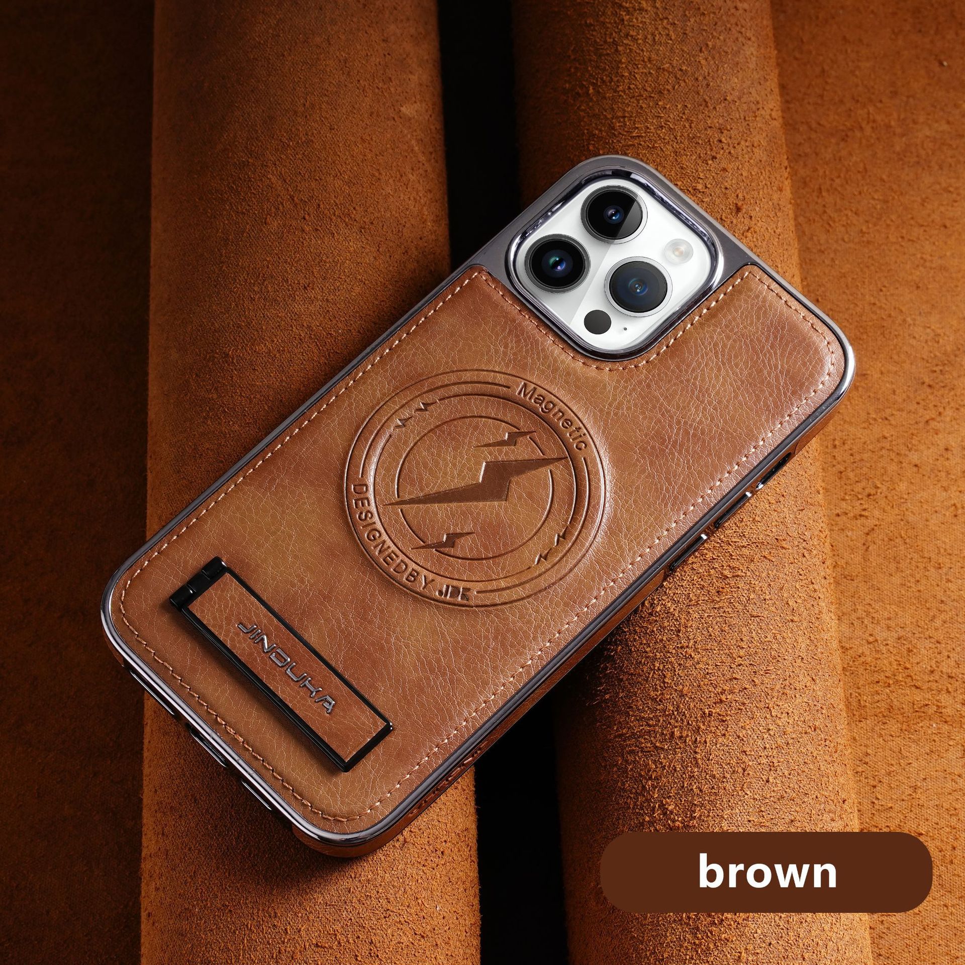 Leather Magsafe Kickstand Phone Case