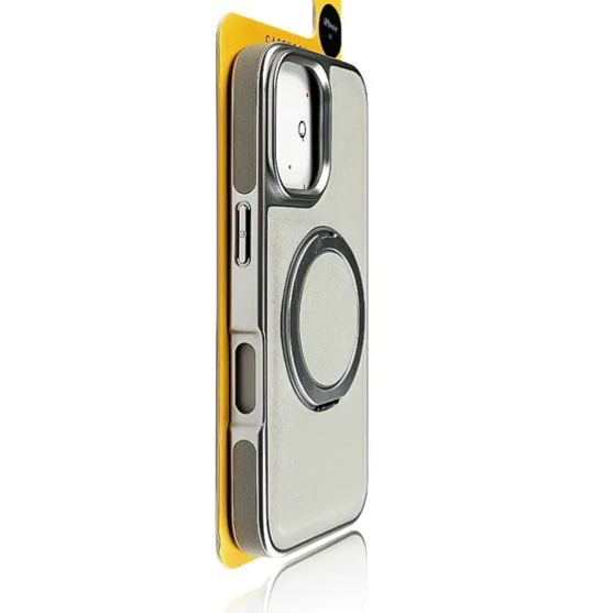 Leather Rotating Bracket Magsafe Phone Case