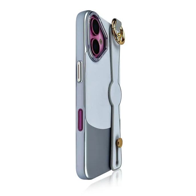 Two-tone Leather Phone Case with Wrist Strap