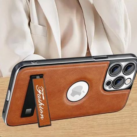 Luxury Business Leather Bracket Phone Case