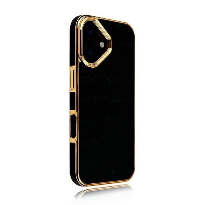 Luxurious Leather Electroplated Frame Phone Case