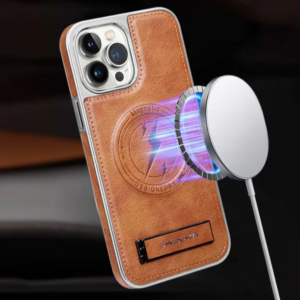 Leather Magsafe Kickstand Phone Case