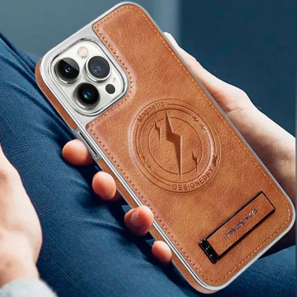 Leather Magsafe Kickstand Phone Case