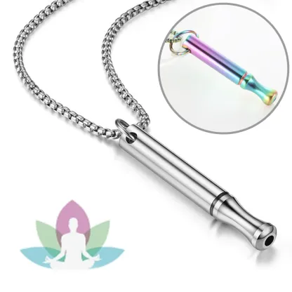 Meditation breathing decompression pendant necklace meditation slim waist round tube whistle