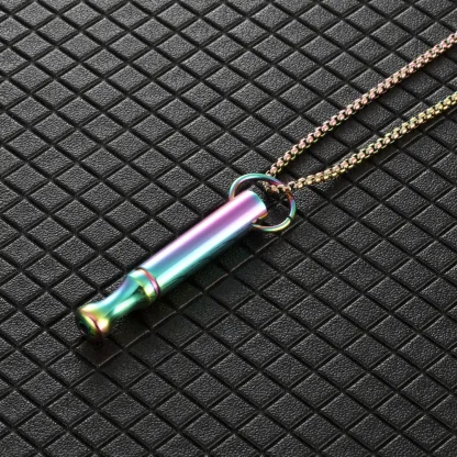 Meditation breathing decompression pendant necklace meditation slim waist round tube whistle