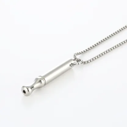 Meditation breathing decompression pendant necklace meditation slim waist round tube whistle