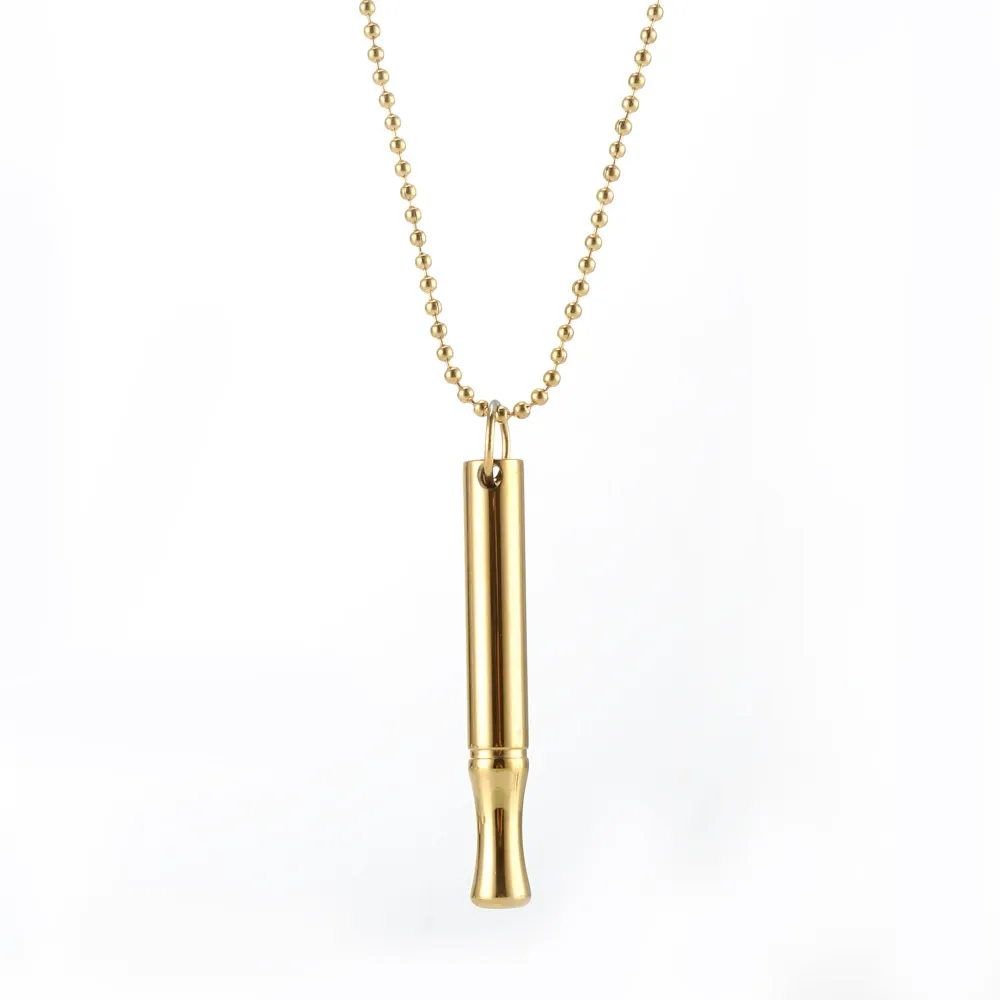 Meditation breathing decompression pendant necklace meditation slim waist round tube whistle