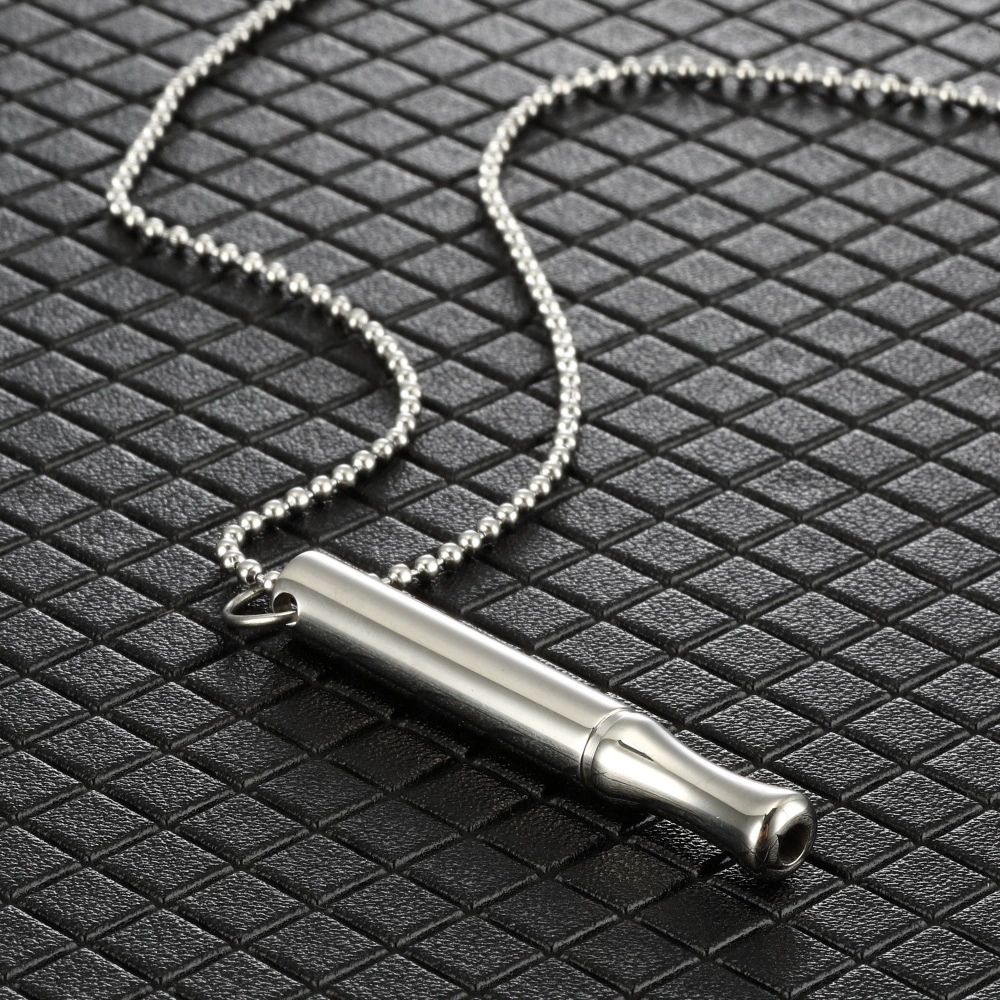 Meditation breathing decompression pendant necklace meditation slim waist round tube whistle