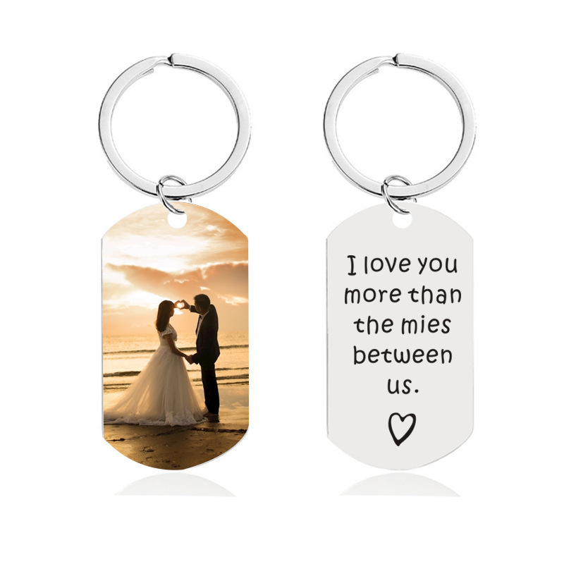 Personalized Photo Keychains Custom Name & Message Keychains for Gifts