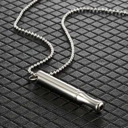 Meditation breathing decompression pendant necklace meditation slim waist round tube whistle
