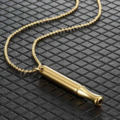 Meditation breathing decompression pendant necklace meditation slim waist round tube whistle