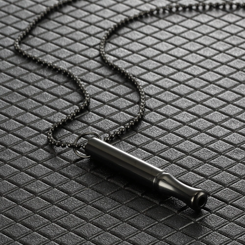Meditation breathing decompression pendant necklace meditation slim waist round tube whistle