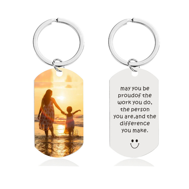 Personalized Photo Keychains Custom Name & Message Keychains for Gifts