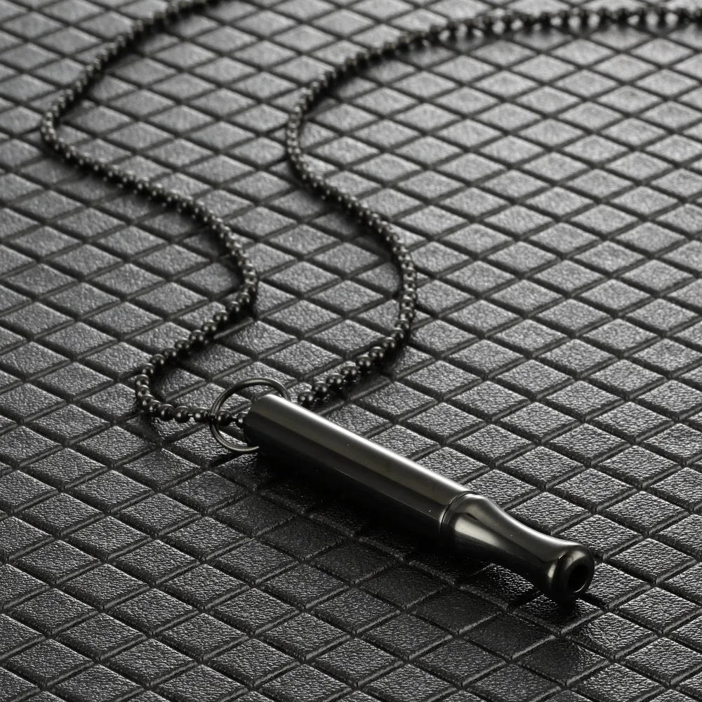 Meditation breathing decompression pendant necklace meditation slim waist round tube whistle