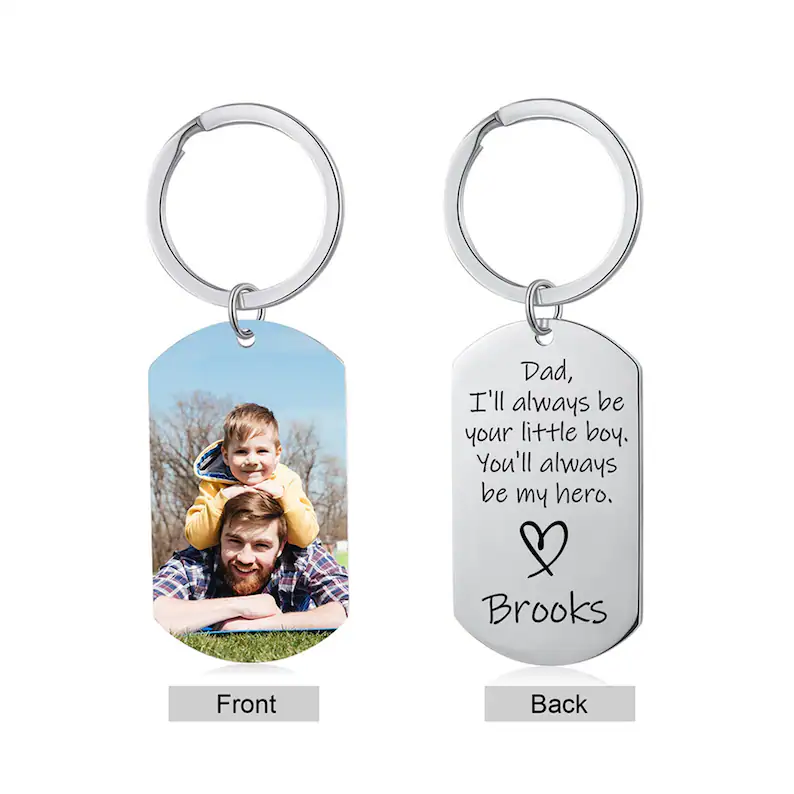 Personalized Photo Keychains Custom Name & Message Keychains for Gifts 