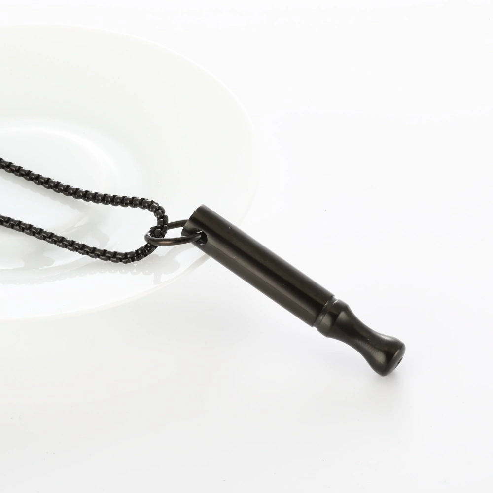 Meditation breathing decompression pendant necklace meditation slim waist round tube whistle