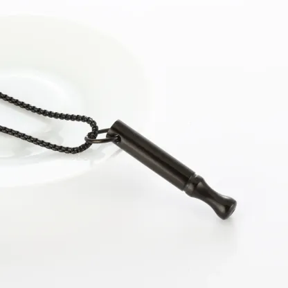 Meditation breathing decompression pendant necklace meditation slim waist round tube whistle