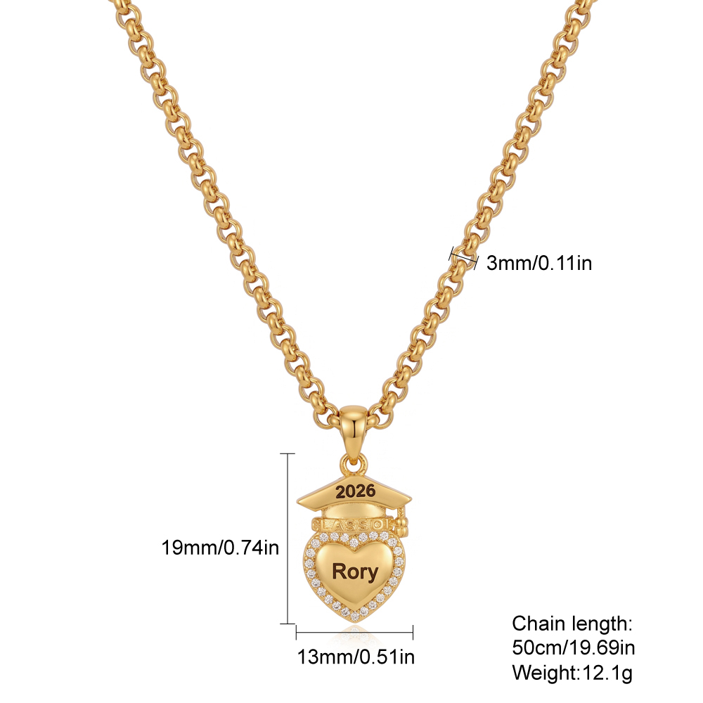 🎓 Personalized Graduation Cap Necklace & Bracelet