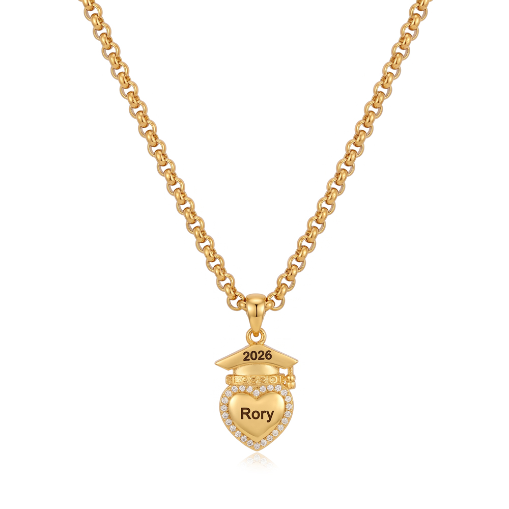 🎓 Personalized Graduation Cap Necklace & Bracelet