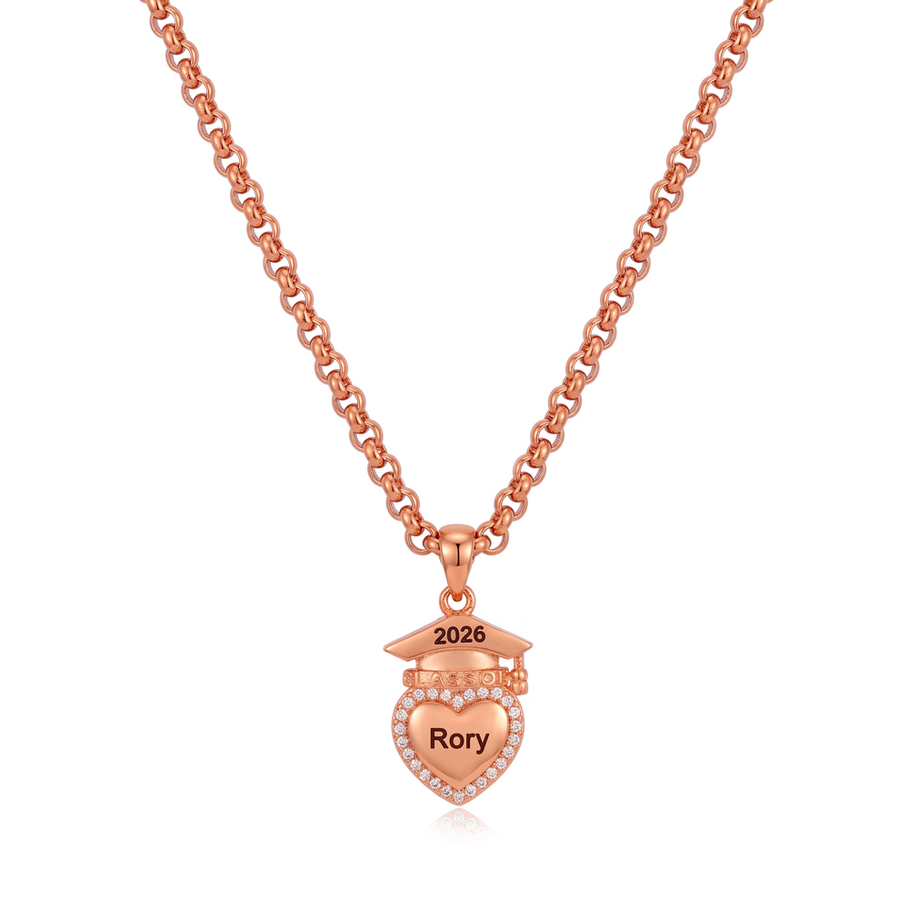 🎓 Personalized Graduation Cap Necklace & Bracelet