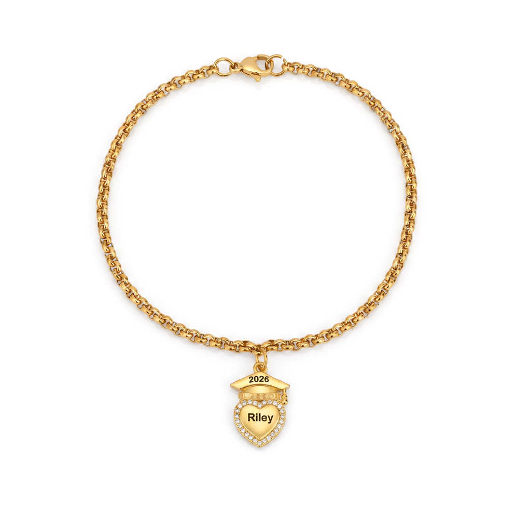 🎓 Personalized Graduation Cap Necklace & Bracelet