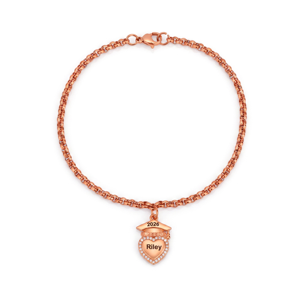 🎓 Personalized Graduation Cap Necklace & Bracelet
