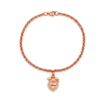 🎓 Personalized Graduation Cap Necklace & Bracelet