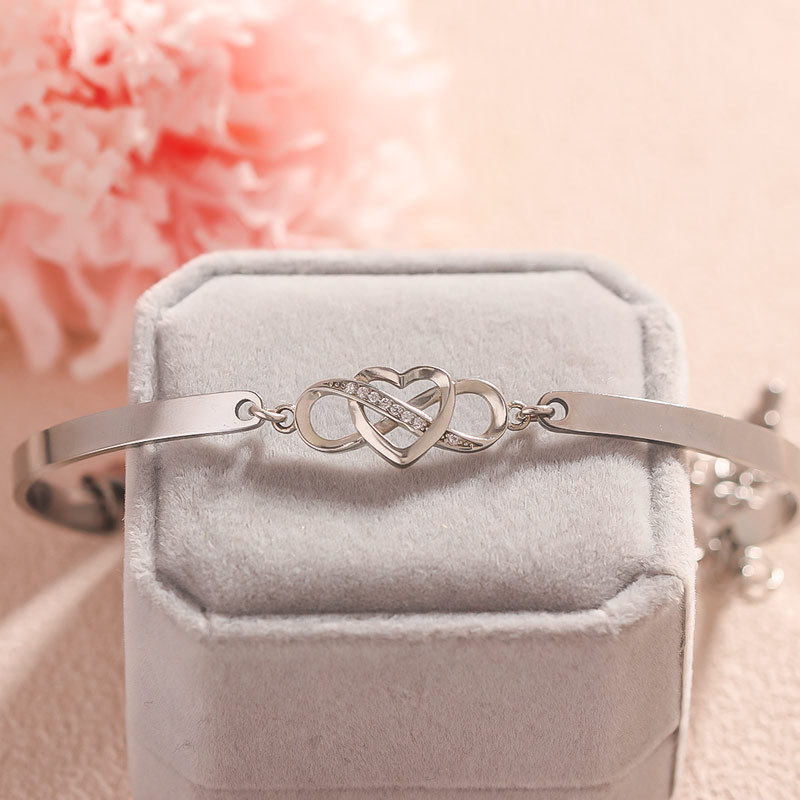 For Love - I Love You Forever and Always Infinity Heart Bracelet
