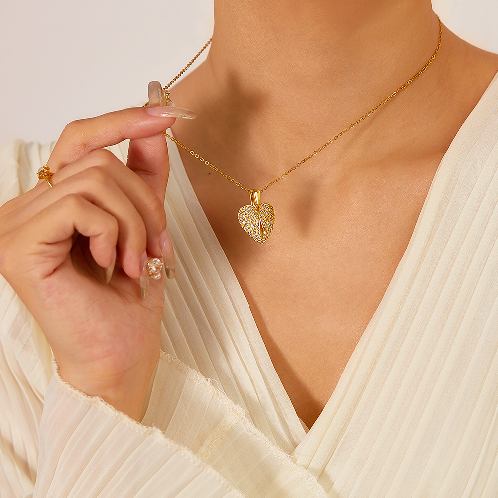 👼Angel Wings Necklace Personalized with Name Angel Locket Heart Necklace