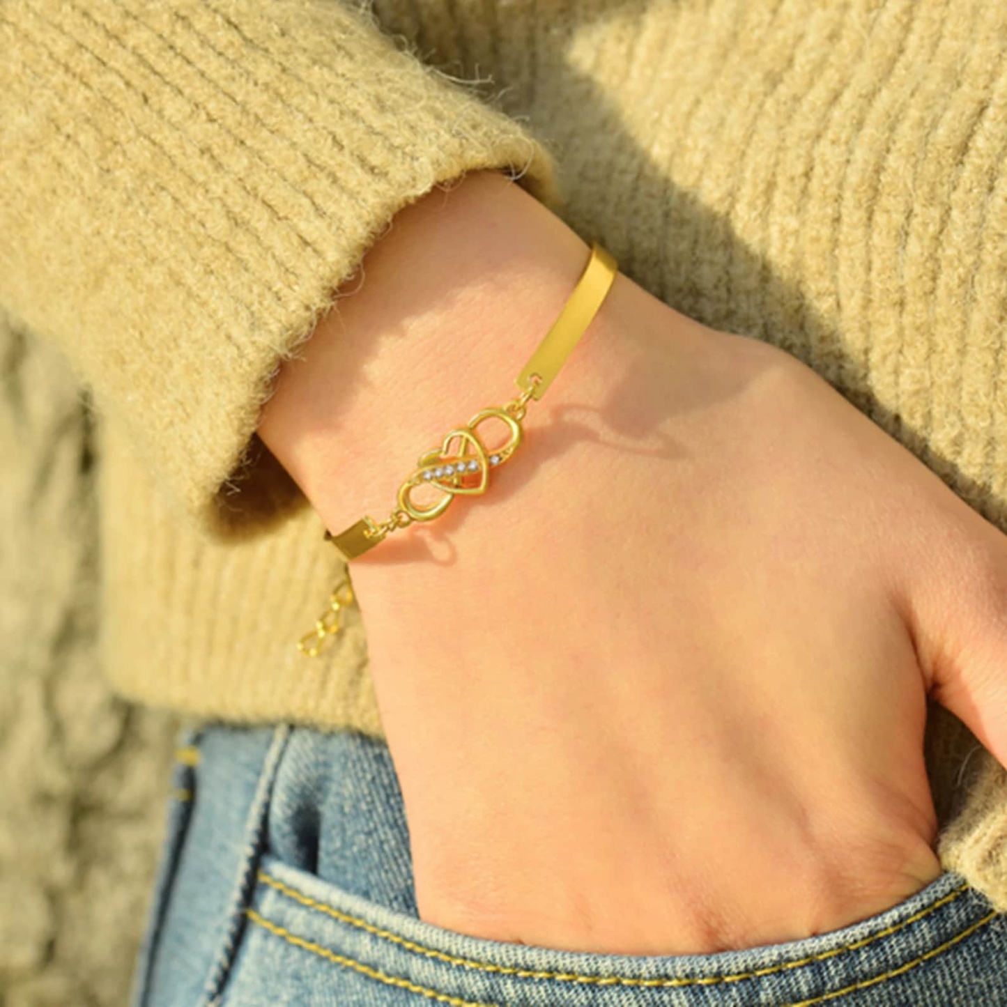 For Love - I Love You Forever and Always Infinity Heart Bracelet