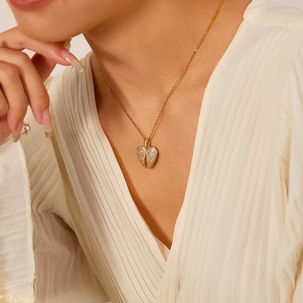👼Angel Wings Necklace Personalized with Name Angel Locket Heart Necklace