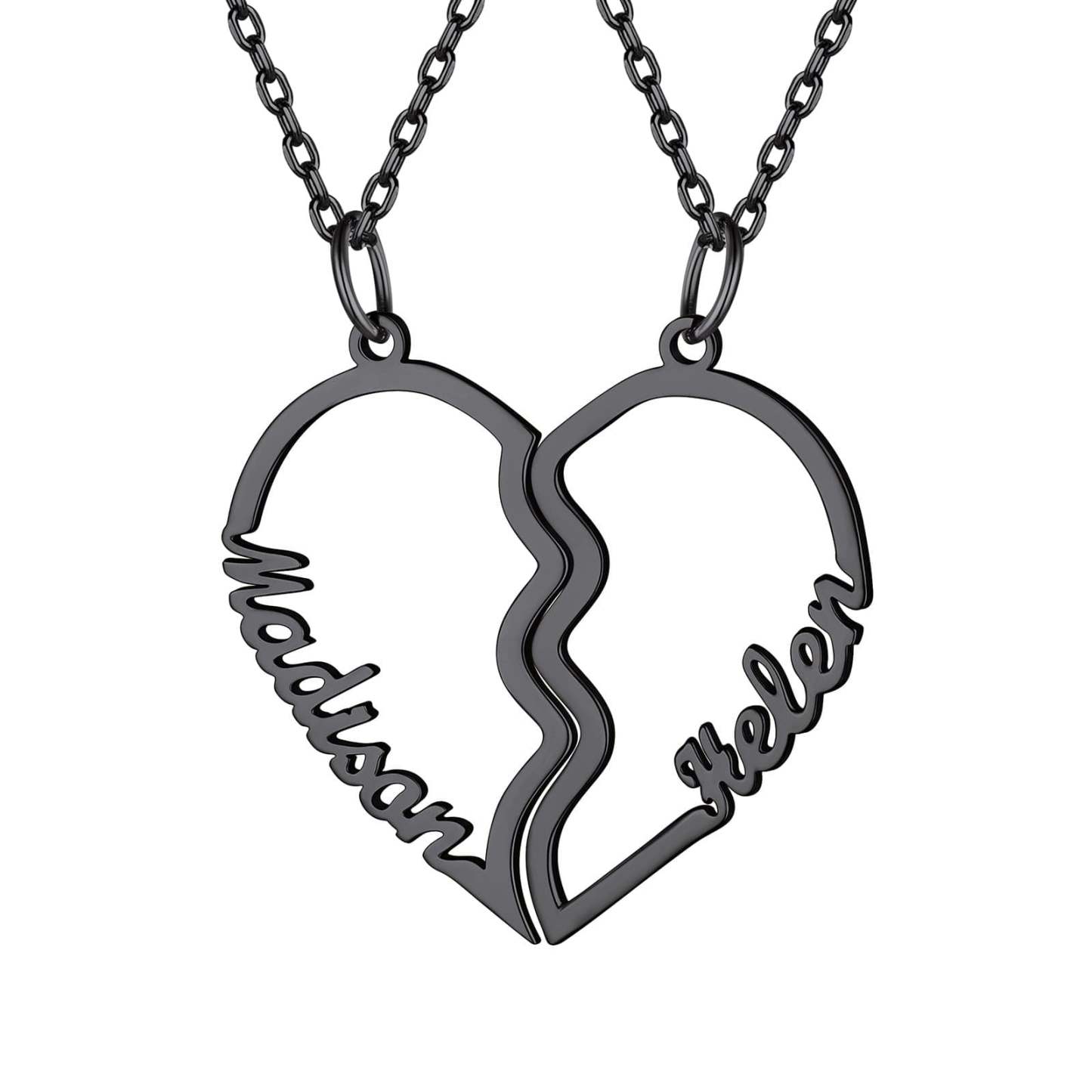 Friendship Necklace for 2 - Couples Necklace Set - Boyfriend Girlfriend Necklace
