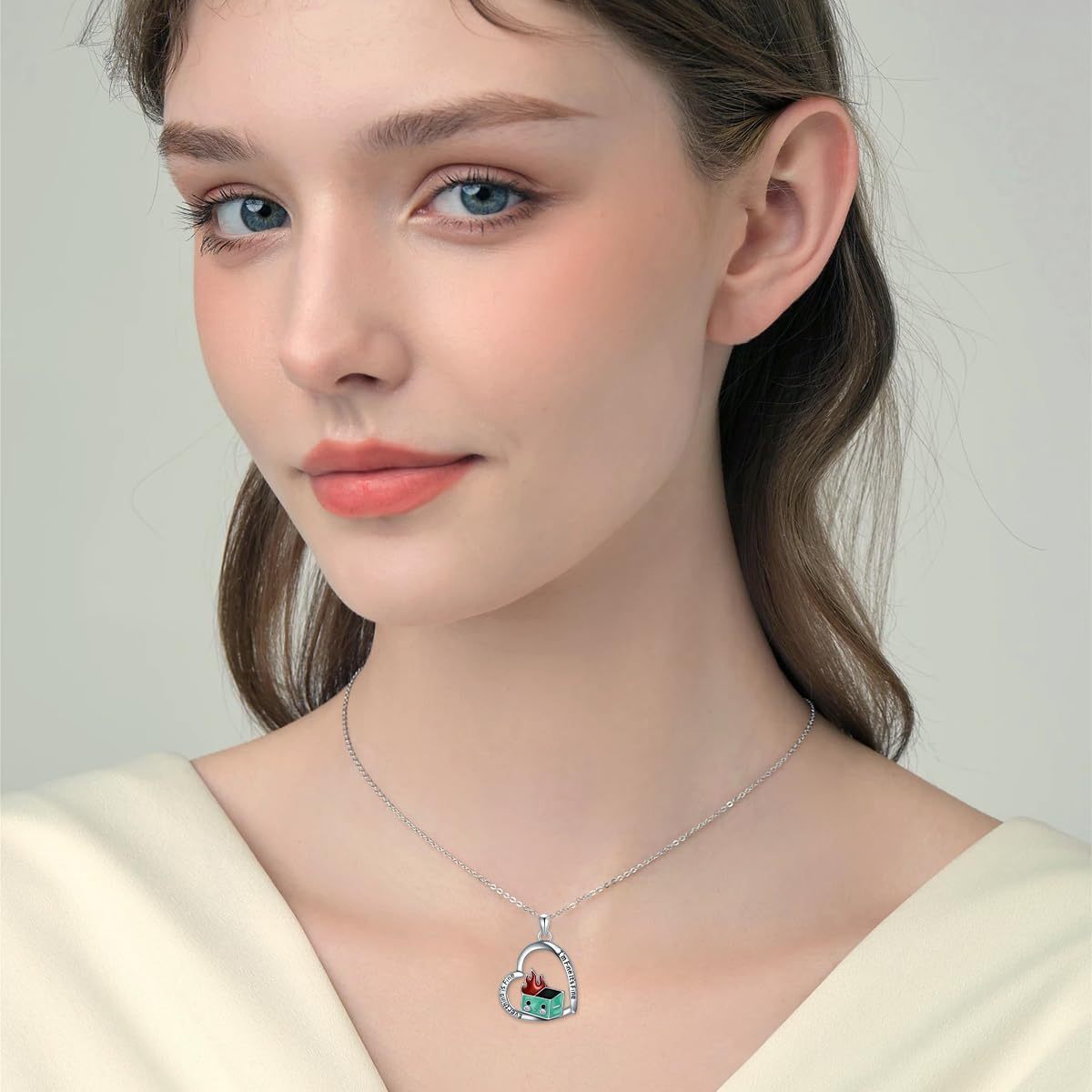 Dumpster Fire Pendant Necklace for Women