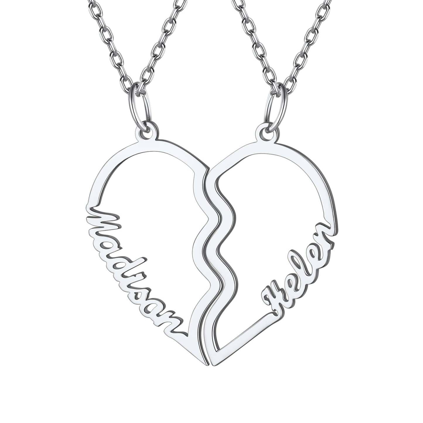Friendship Necklace for 2 - Couples Necklace Set - Boyfriend Girlfriend Necklace