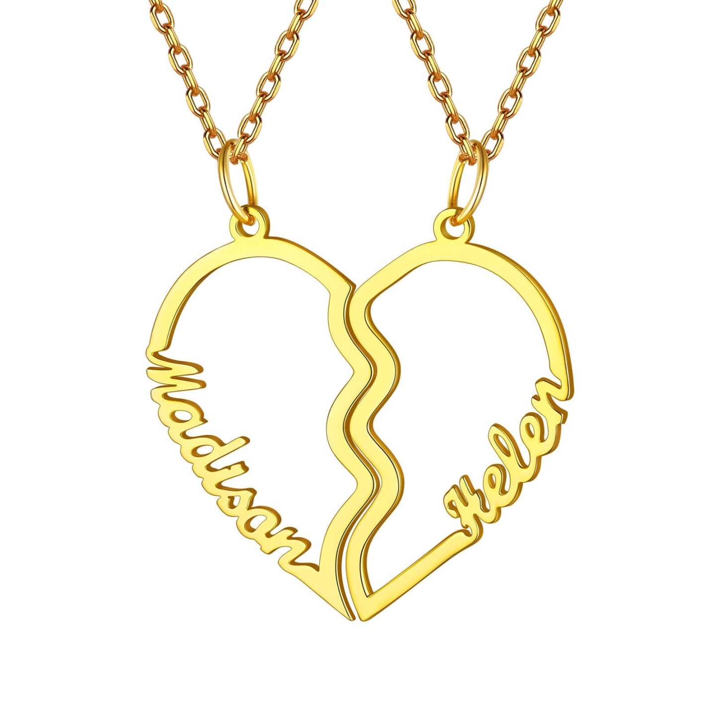 Friendship Necklace for 2 - Couples Necklace Set - Boyfriend Girlfriend Necklace