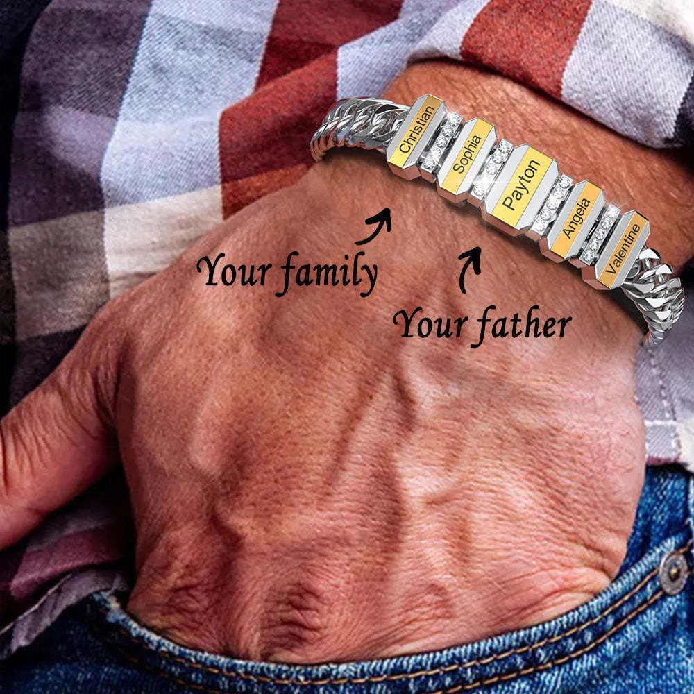 Engravable Cuba Link Men's Bracelet With Personalized Beads