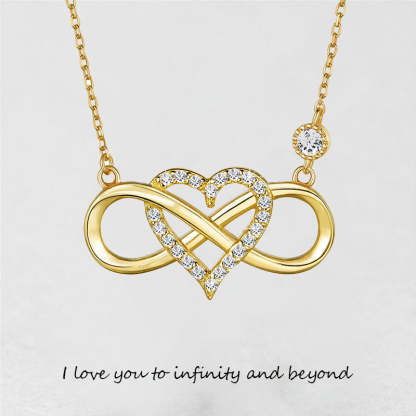 Infinity Heart Necklace With Diamond inlaid