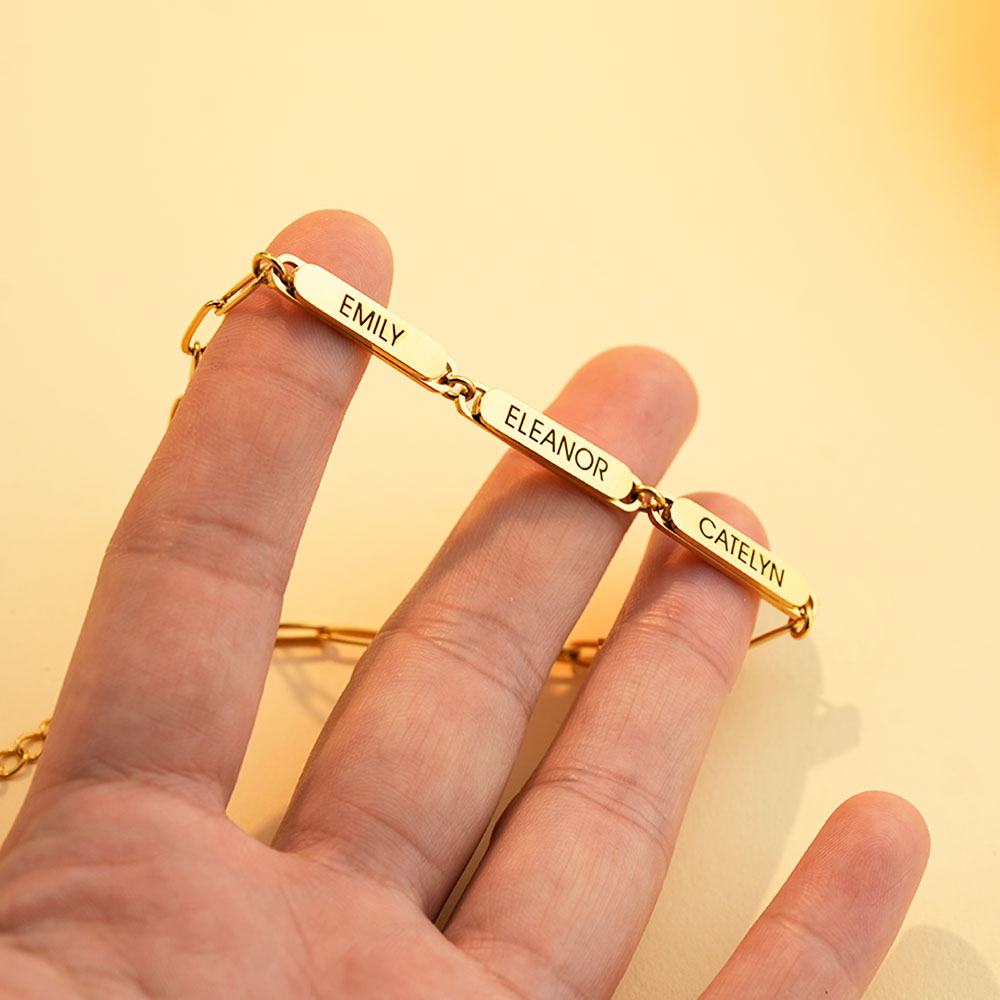 Personalized Chain Link Bracelet With Custom Charms For Her