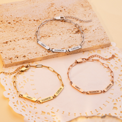 Personalized Chain Link Bracelet With Custom Charms For Her