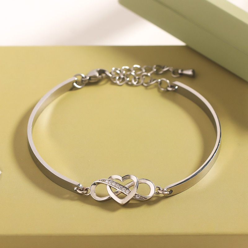 For Love - I Love You Forever and Always Infinity Heart Bracelet