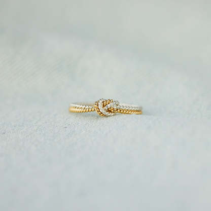Mother & Daughter Bond Handcrafted Two Strand Knot Ring