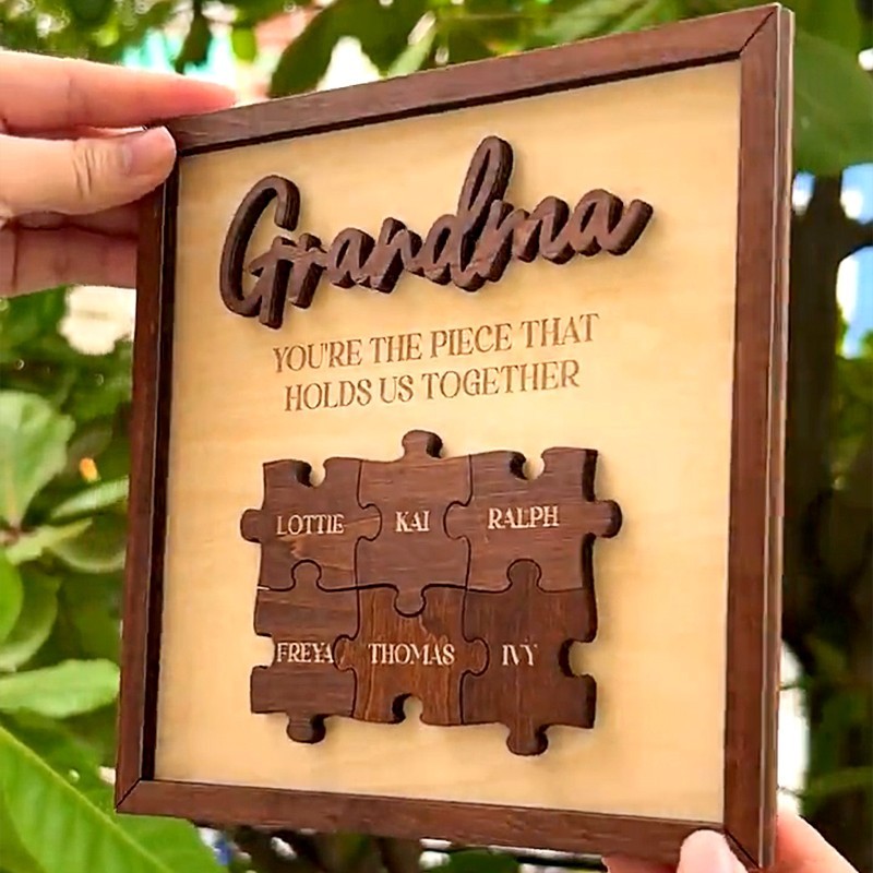 Custom Mother's Day Puzzle Sign Grandma You Are The Piece That Holds us Together